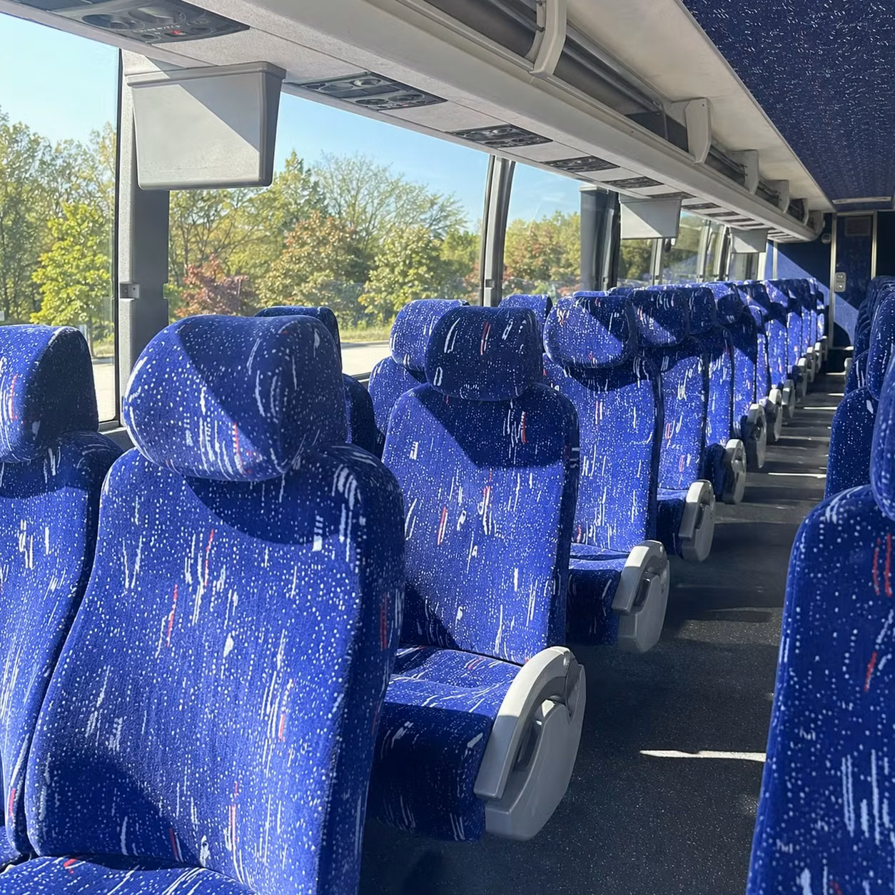 56 passenger charter bus inside